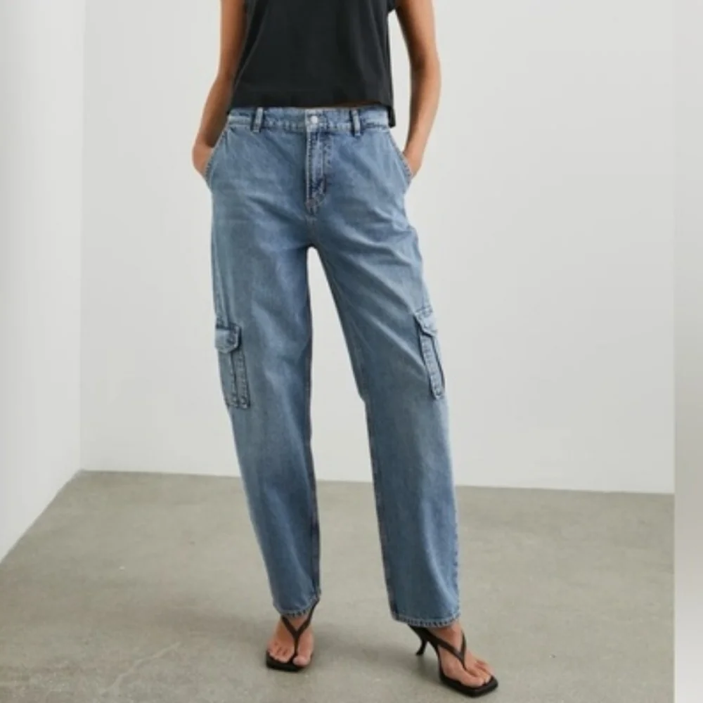 Rails Speedway Cargo Boyfriend Jean Breezy Blue Wash Size 28